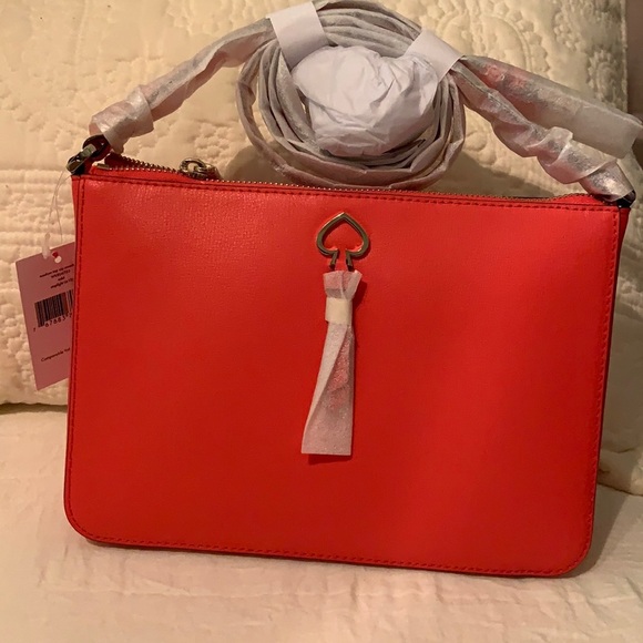 37. Kate Spade Medium Top Zip Crossbody in Stoplight - Picture 5 of 11